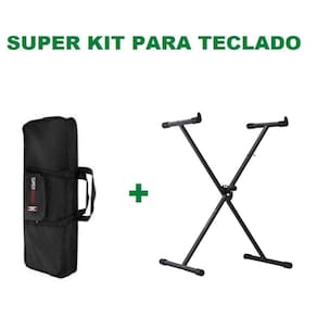 Kit Suporte para Teclado em X ST200 Preto + Capa para Teclado Preta