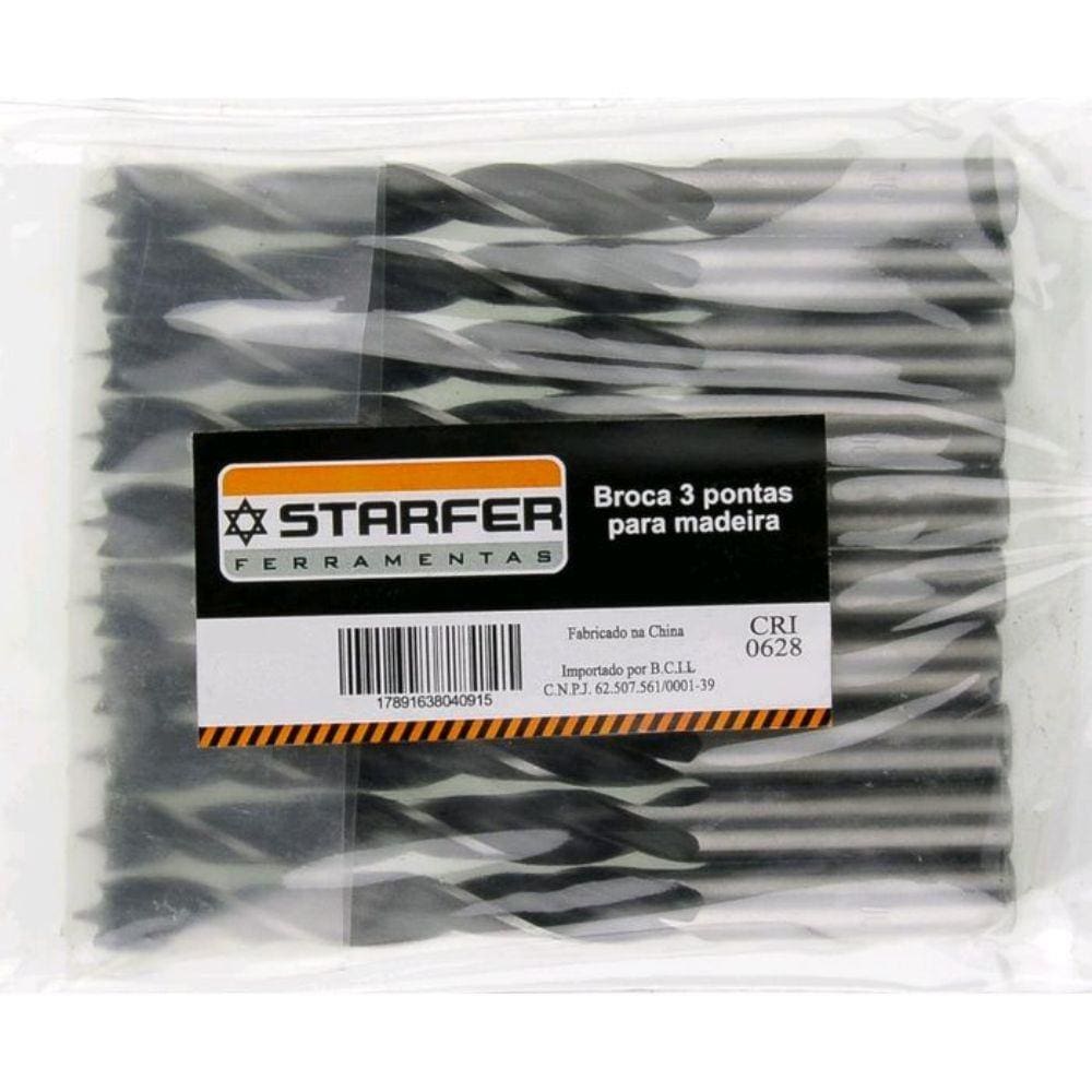Broca 3 Pontas Para Madeira Starfer 5mm 10 Unidades
