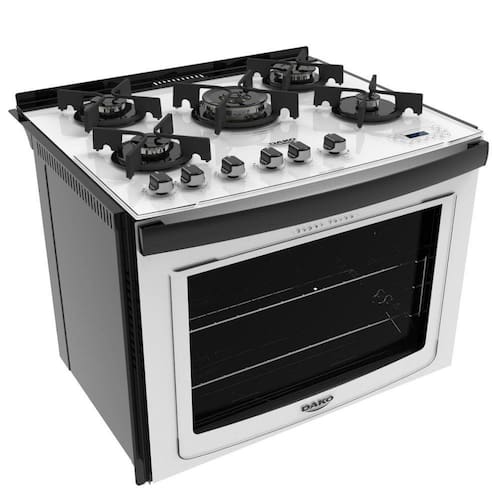 imagem-Fogão de Embutir 5 Bocas Dako DE5VTP Dakolors com Mesa de Vidro e Display Digital - Bivolt