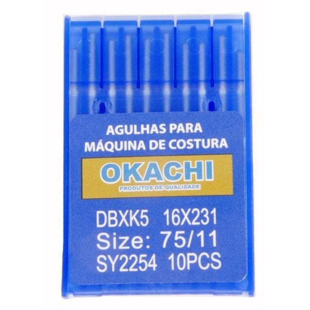 Agulha Bordadeira Multicabeça Ponta Bola Extra Fina com 10 DBK5 11 Okachi