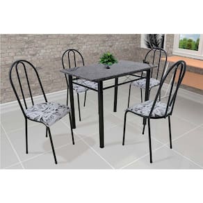 Conjunto de Mesa com 4 Cadeiras Genebra Couro Sintético