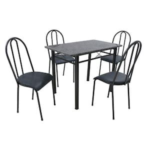 Conjunto de Mesa com 4 Cadeiras Genebra Couro Sintético