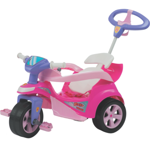 Triciclo Baby Trike Evolution Pedal c/ Empurrador Rosa Biemme Menor preço em Triciclo Baby Trike Evolution Pedal c/ Empurrador Rosa Biemme