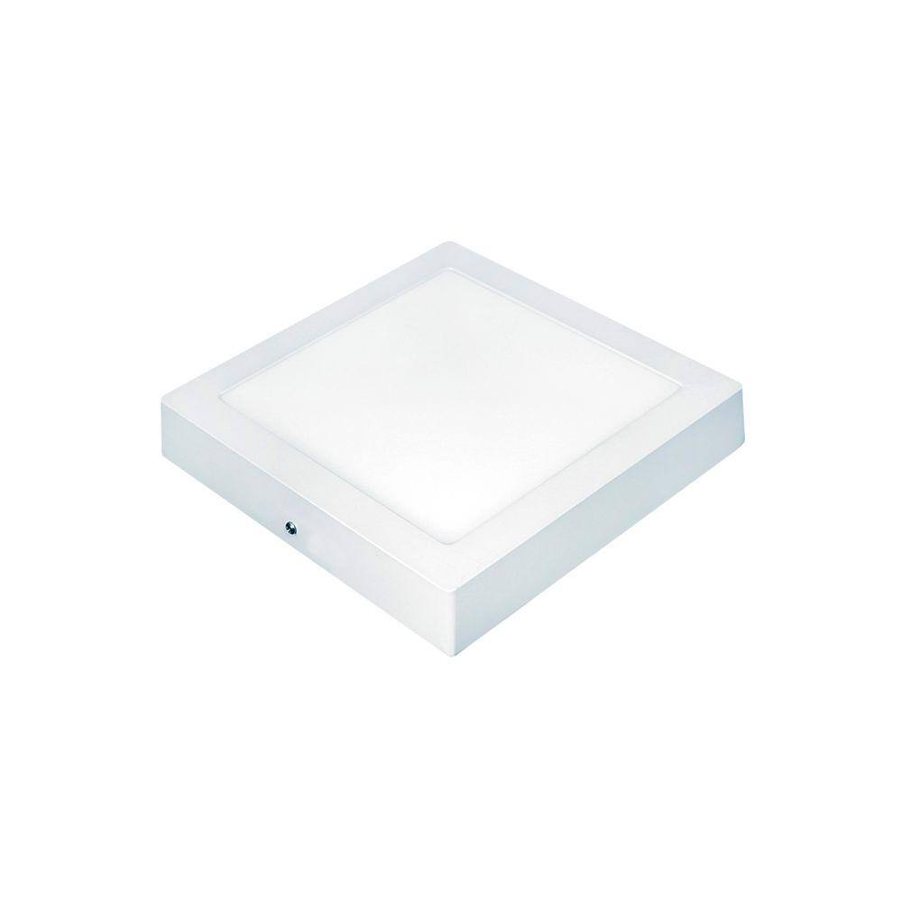 Painel Led de Sobrepor Quadrado Lux 18w Autovolt Branco 21cm 3000k Luz Amarela