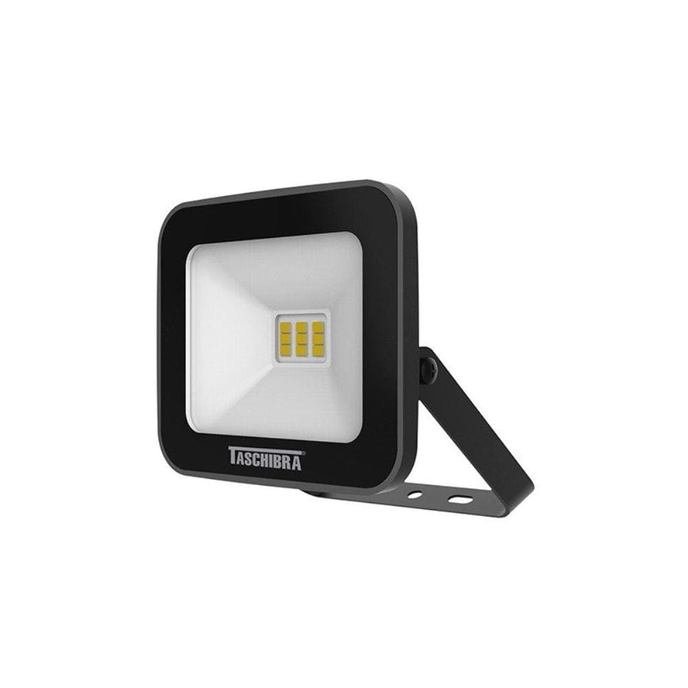 Refletor Taschibra TR Led 10 Slim 10W Preto 6500K Luz Branca 