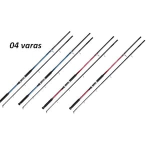 Kit 04 Varas Pesca Molinete Solara 1802M 1,80m 10-20 Lbs Marine Sports