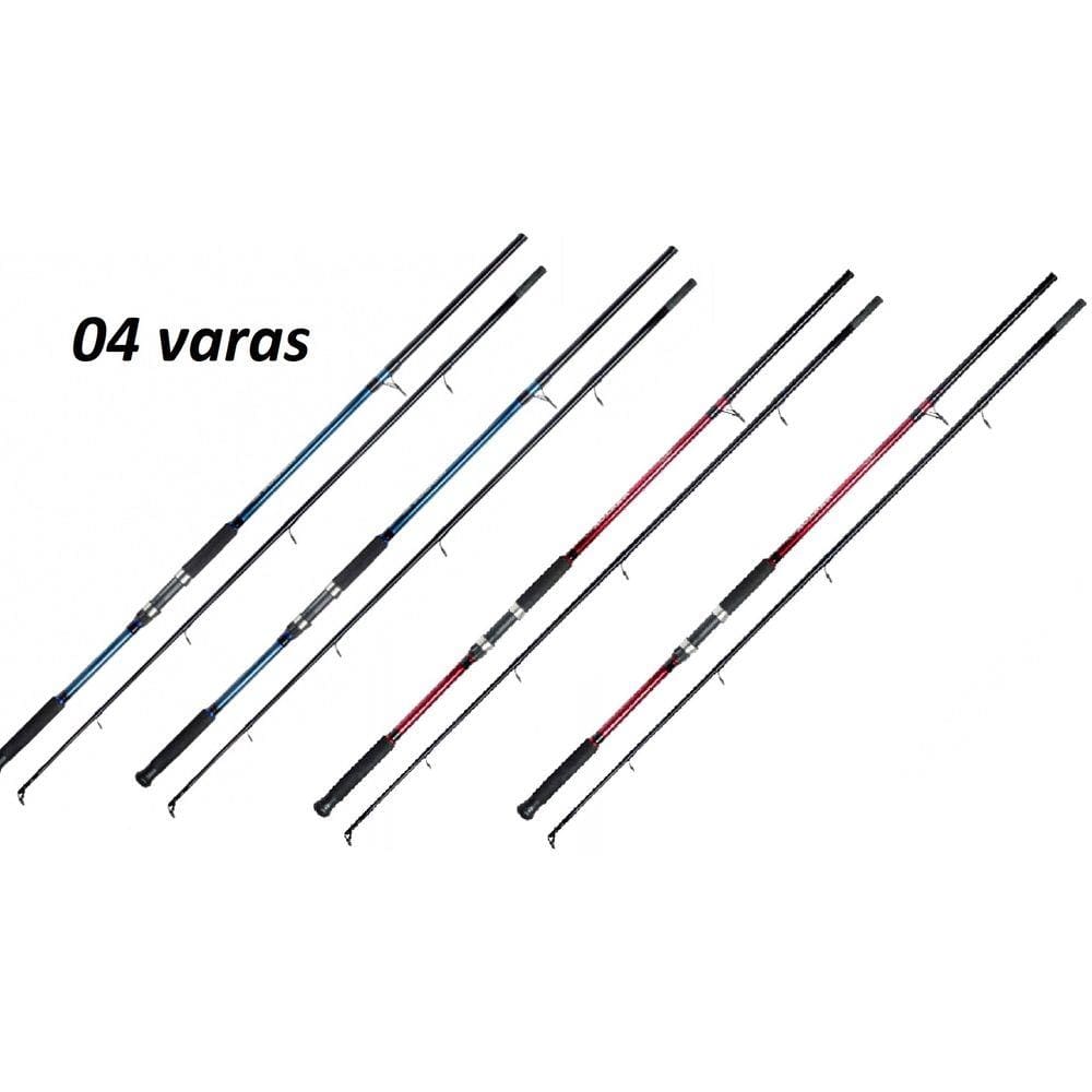 Kit 4 Vara Pesca Molinete Solara 2102MH 2,10m 12-25 Lbs Marine Sports