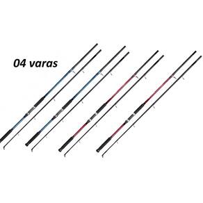 Kit 4 Vara Pesca Molinete Solara 2402MH 2,40m 12-25 Lbs Marine Sports