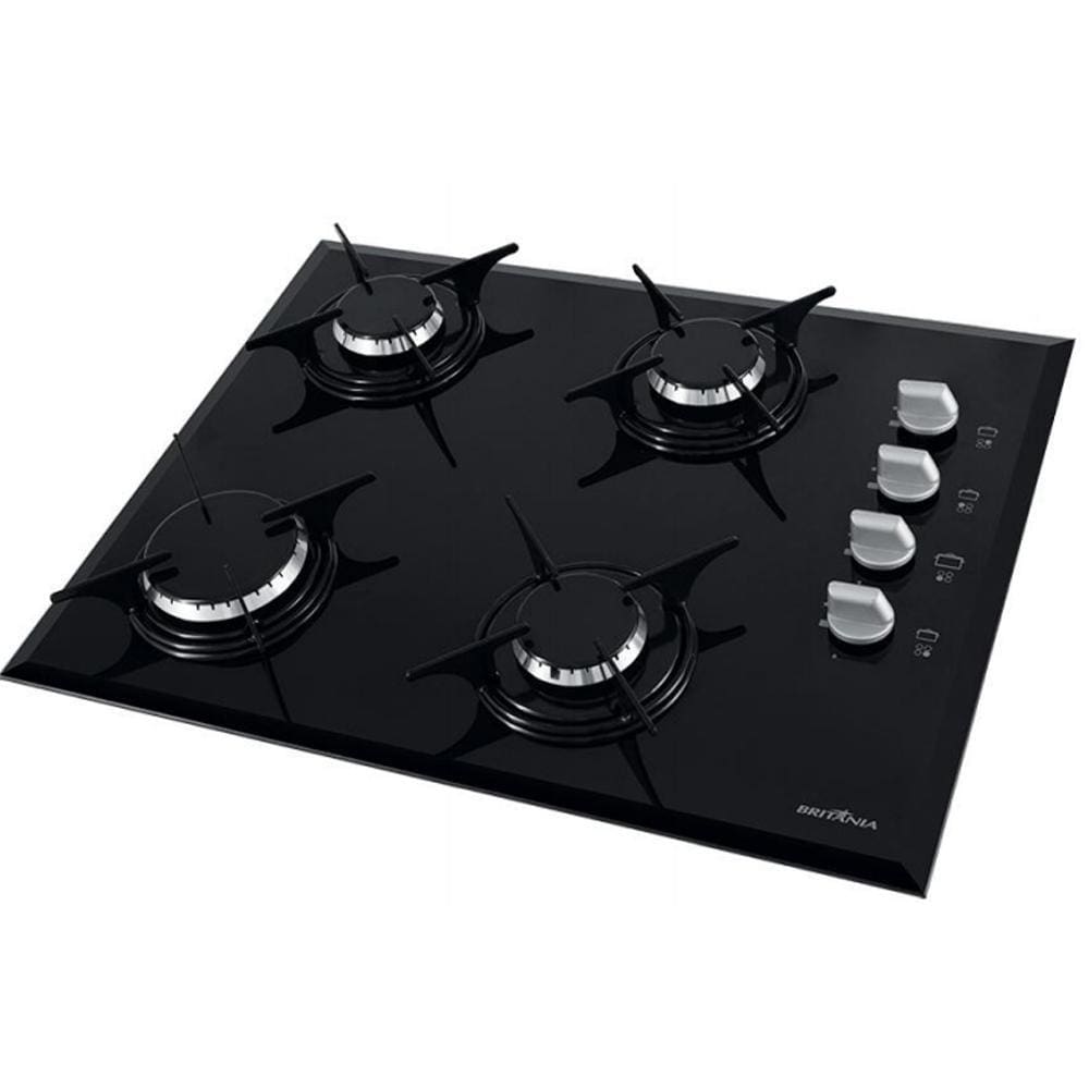 imagem-Fogão Britânia Cooktop BCT4P, 4 Bocas, Preto - Bivolt