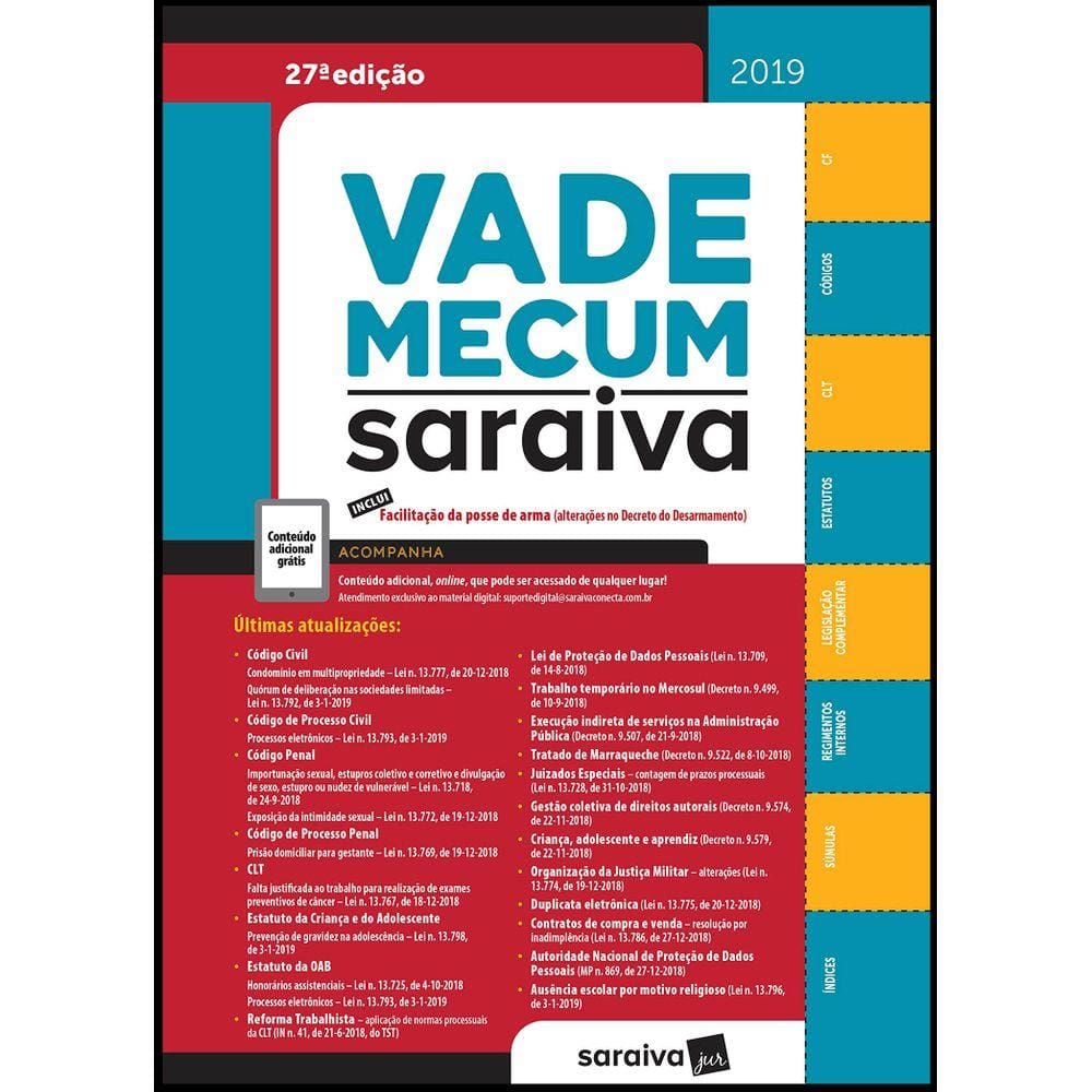 Livro Vade Mecum 2021 Saraiva Tradicional 32 Edicao Black Friday | Vale ...