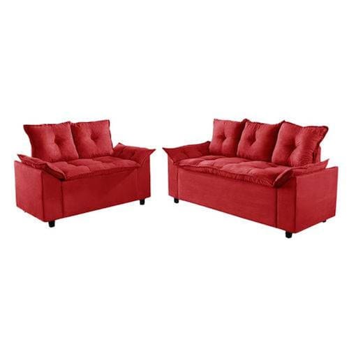 Jogo Sofá 2 e 3 Lugares Conjunto Liones Tecido Suede Menor preço em Jogo Sofá 2 e 3 Lugares Conjunto Liones Tecido Suede