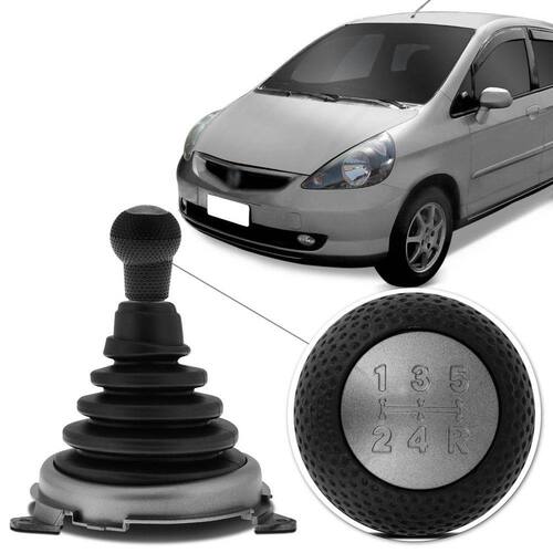 Kit Coifa de Cambio Manopla Sanfonada Fit 2003 a 2008 Preto com Bola Preta e Cinza Menor preço em Kit Coifa de Cambio Manopla Sanfonada Fit 2003 a 2008 Preto com Bola Preta e Cinza