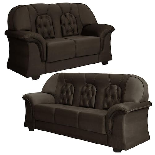 Conjunto Sofá 2 E 3 Lugares Suede Veludo Animale Athenas Menor preço em Conjunto Sofá 2 E 3 Lugares Suede Veludo Animale Athenas
