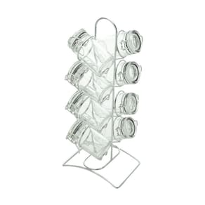 Jogo Para Temperos Em Vidro Com Suporte Lyor Crômado 65Ml 8 Peças Lyor