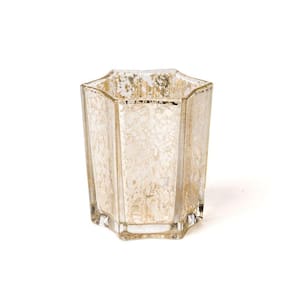 Castiçal Estrela Vidro 9Cm Prata