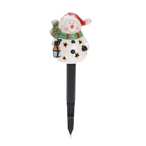 Luminária solar de LED Boneco de Neve 40cm Branco