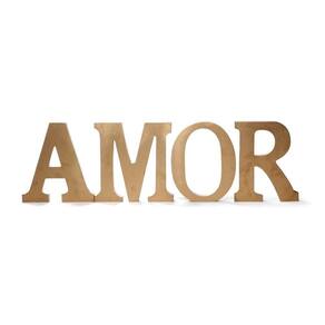 Letreiro AMor Decoração Natal 15cm Dourado