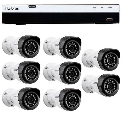 Kit Intelbras 8 Câmeras Full HD 1080p VMH 1220 B + DVR 3108 Intelbras + Acessórios Menor preço em Kit Intelbras 8 Câmeras Full HD 1080p VMH 1220 B + DVR 3108 Intelbras + Acessórios