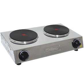 Fogão Elétrico Profissional 2 Bocas 180mm 4000W Inox Portátil Mesa Cotherm 2432 Rubi Hot Plate