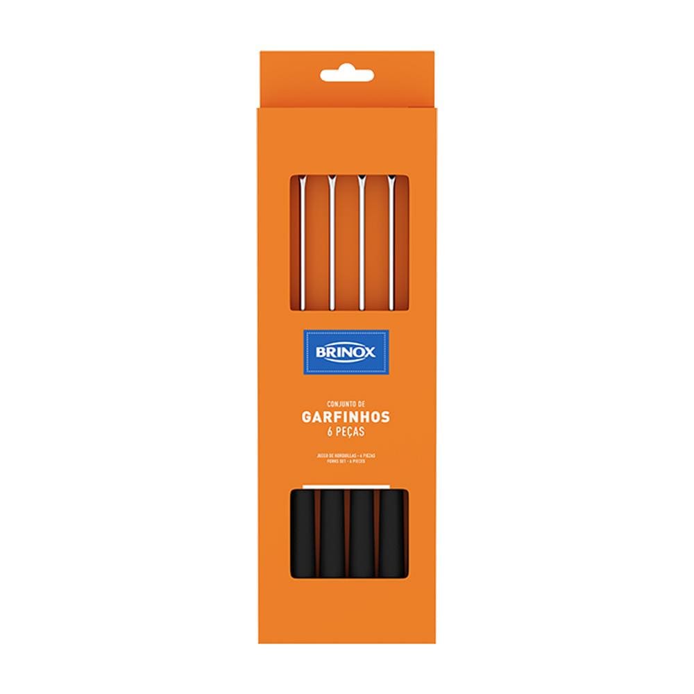 Conjunto de Garfos para Fondue/Petisco Brinox Beli Preto - 6 Peças