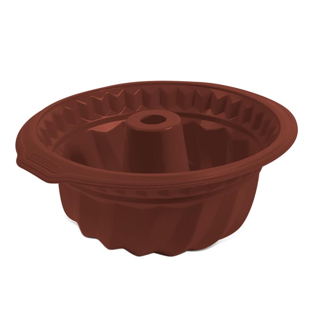 Forma para Bolo Brinox Glacê Silicone - FORMA PARA BOLO GLACE CHOCOLATE.