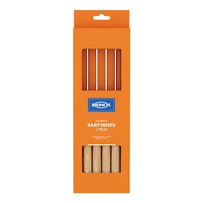 Conjunto de Garfos para Fondue/Petisco Brinox Beli Madeira - 6 Peças