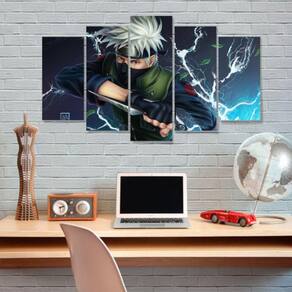 Quadro decorativo em mdf mosaico naruto decoracao desenho quarto sala facil  instalacao sem furar nao desbota hd