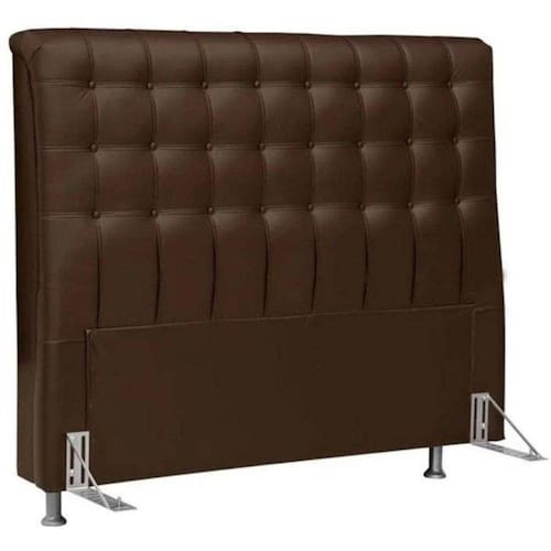 imagem-Cabeceira Casal - Dama Pvc - MARROM