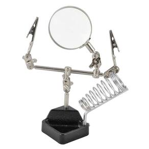 Lupa com Garras e Suporte para Ferro de Solda EDA-0AD