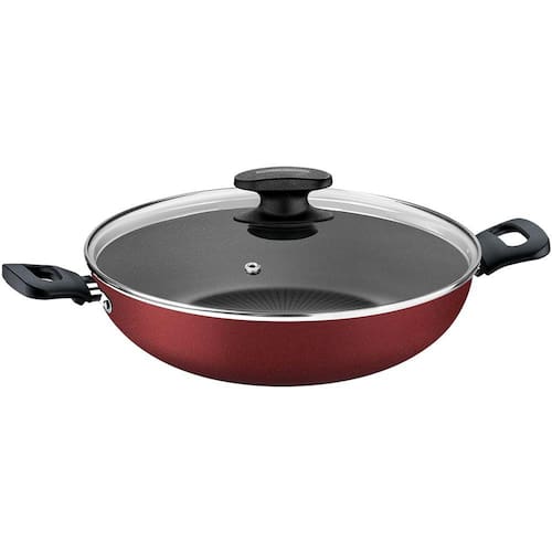 imagem-Wok Tramontina Paella Loreto 28cm Antiaderente Tampa Vidro