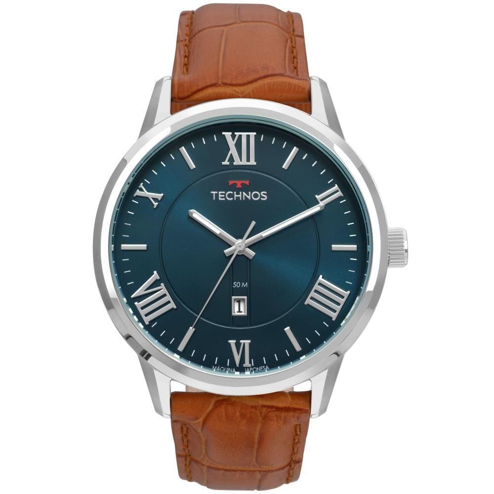 Relógio Masculino Technos Steel 2115MTX/0A 47mm Couro Marrom