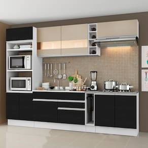 Cozinha Completa Madesa Vicenza com Armário e Balcão (Sem Tampo e Pia)