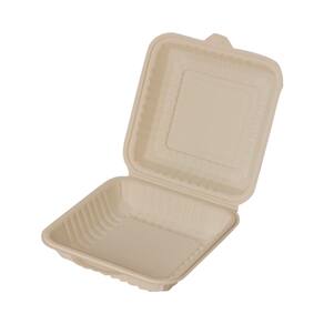 Bandeja c/ Tampa Articulada Biodegradável 800ml com 50 Unidades