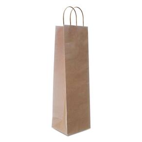 Sacola de Papel Kraft 14x39cm para Garrafa 10un
