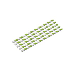 Canudo de Papel Listrado Verde 20 Un Silver Festas