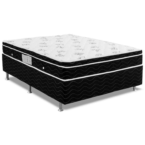 Conjunto Colchão Ortobom Molas Nanolastic Physical+Cama Box Nero Black Casal 128 Menor preço em Conjunto Colchão Ortobom Molas Nanolastic Physical+Cama Box Nero Black Casal 128
