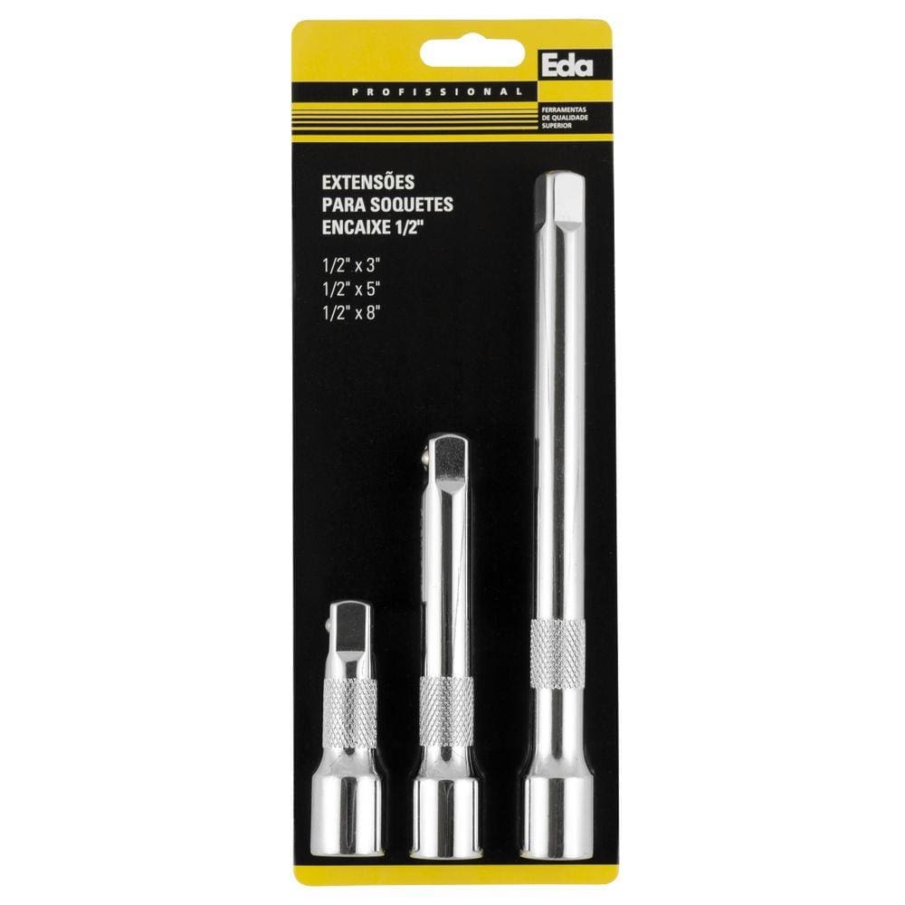 Jogo 3 Pçs de Extensões P/ Soquetes Encaixe 1/2" 0AG EDA