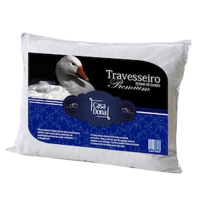 Travesseiro Pluma de Ganso Premium 50x70cm Casa Dona 200 Fios Branco