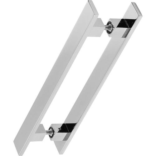 imagem-Puxador De Porta Pivotante Barra Chata Duplo Cromado 1.50mt