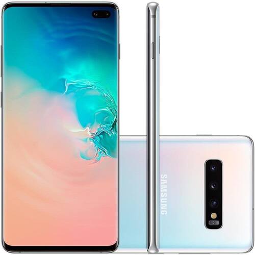 Menor preço em Smartphone Samsung Galaxy S10 Plus 128GB Branco SM-G975F