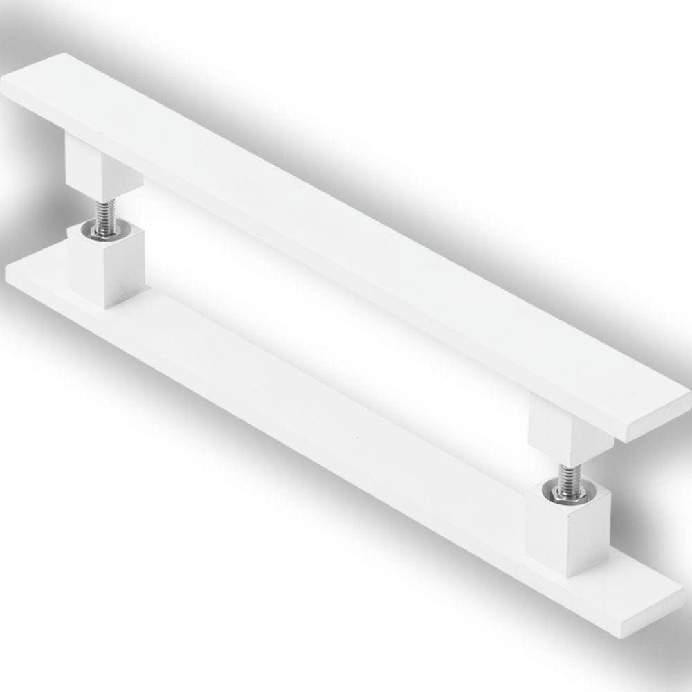 Puxador De Porta Pivotante Barra Chata Duplo Branco 80cm