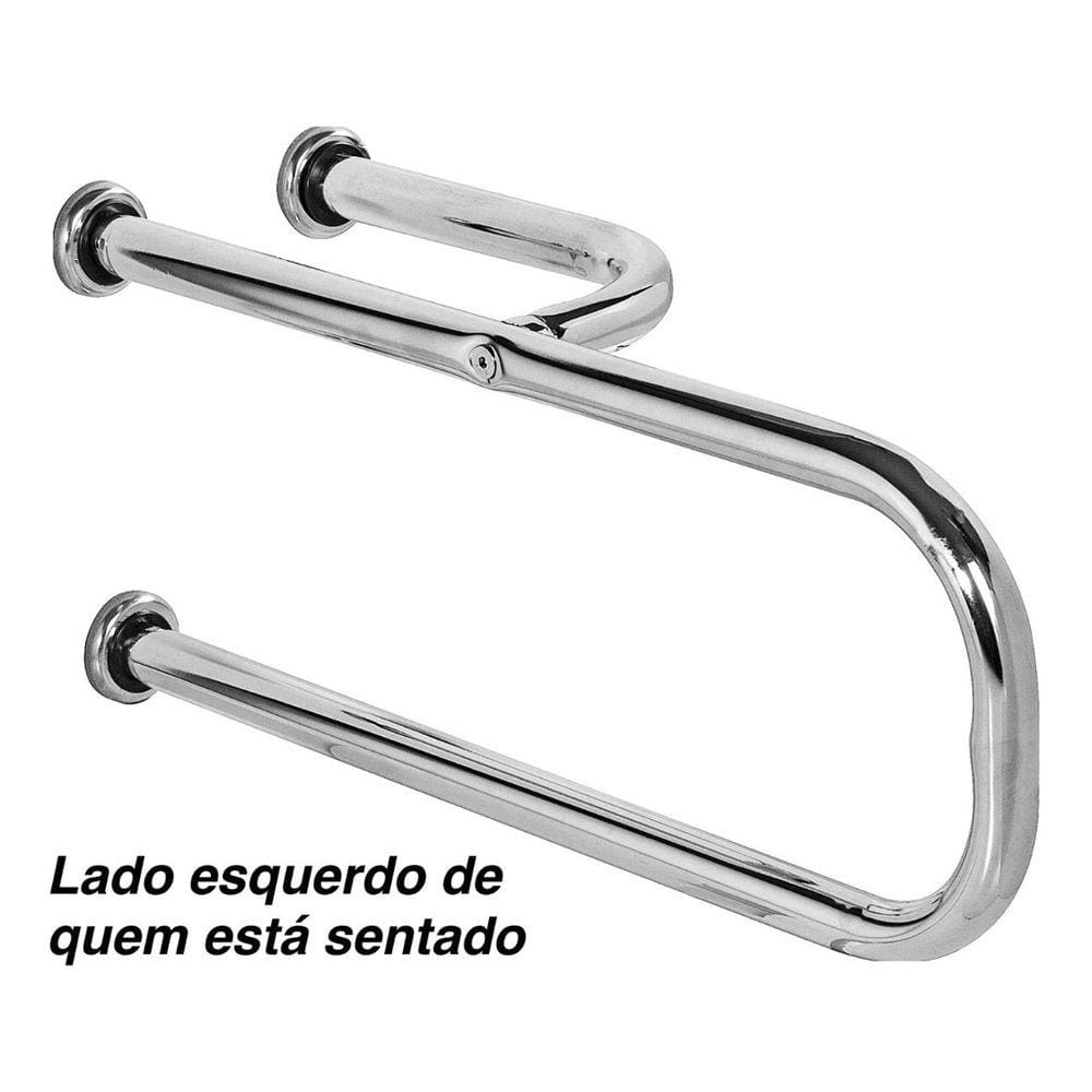 Barra De Apoio Para Vaso Sanitário 80x20cm Esquerda