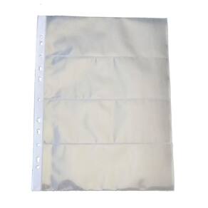 Kit com 100 Folhas Em Polipropileno Para 04 Cédulas Cada