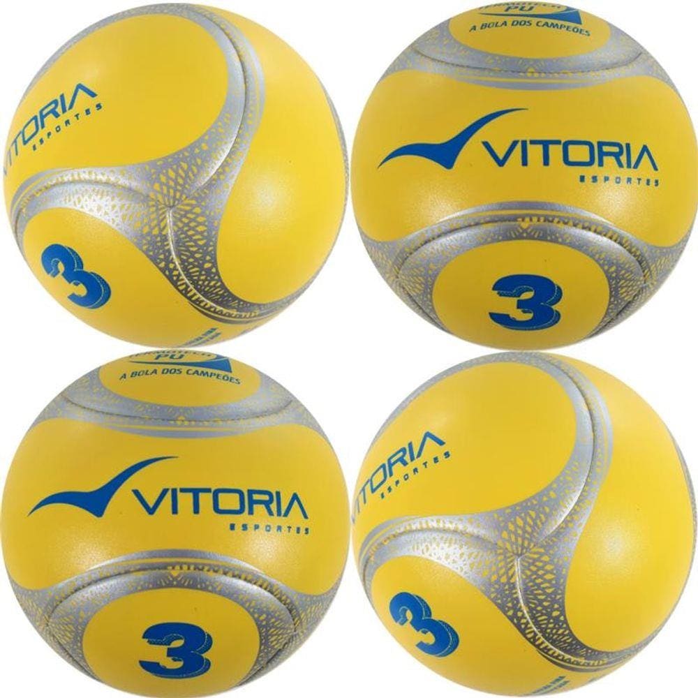 Kit 4 Bolas Futebol De Campo N 3 Sub 12 Oficial Termotec Pu