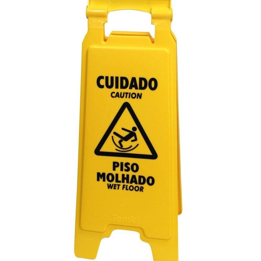 Placa de Sinalização Amarela Piso Molhado Dgmaster