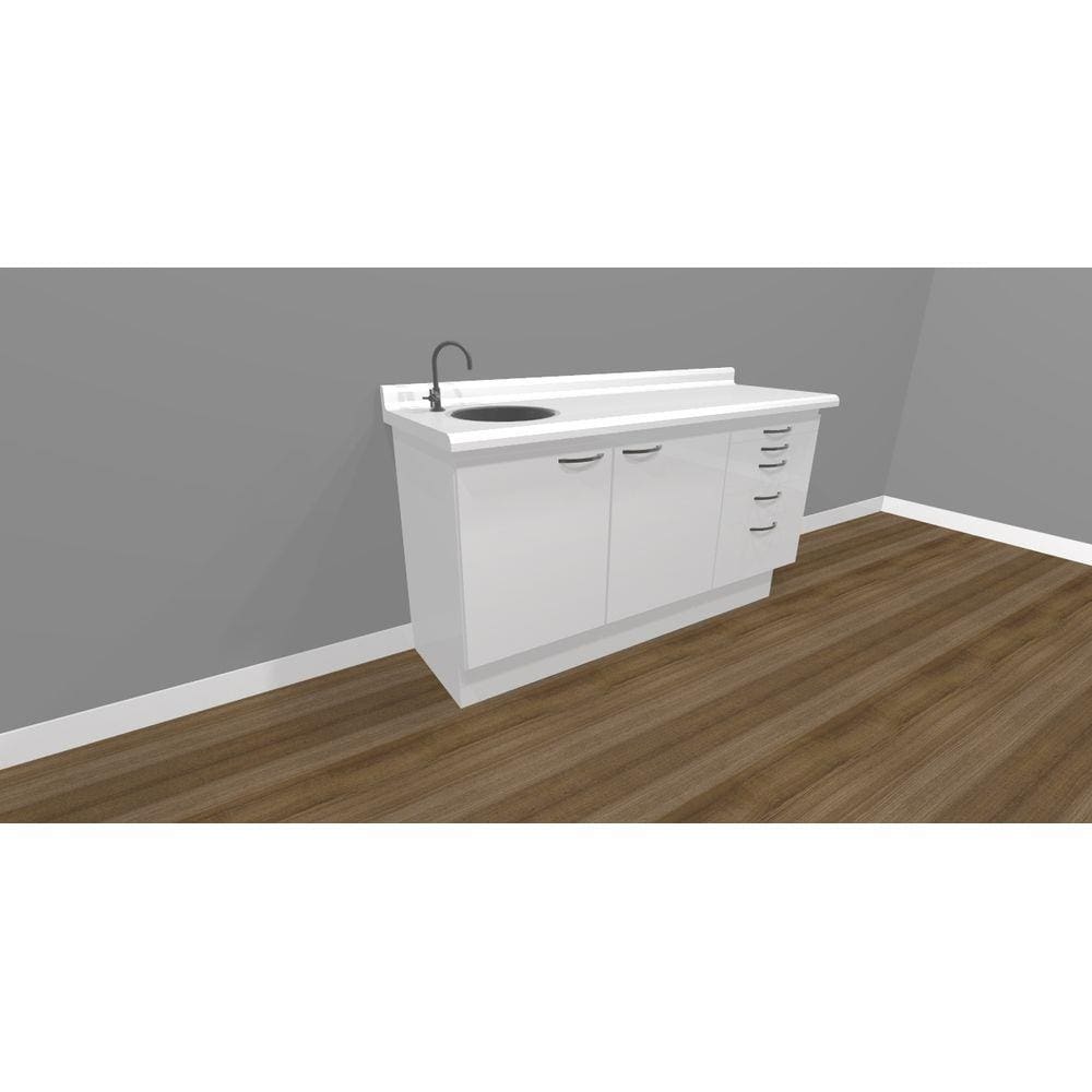 Balcão Para Dentistas Triplo Com Pia