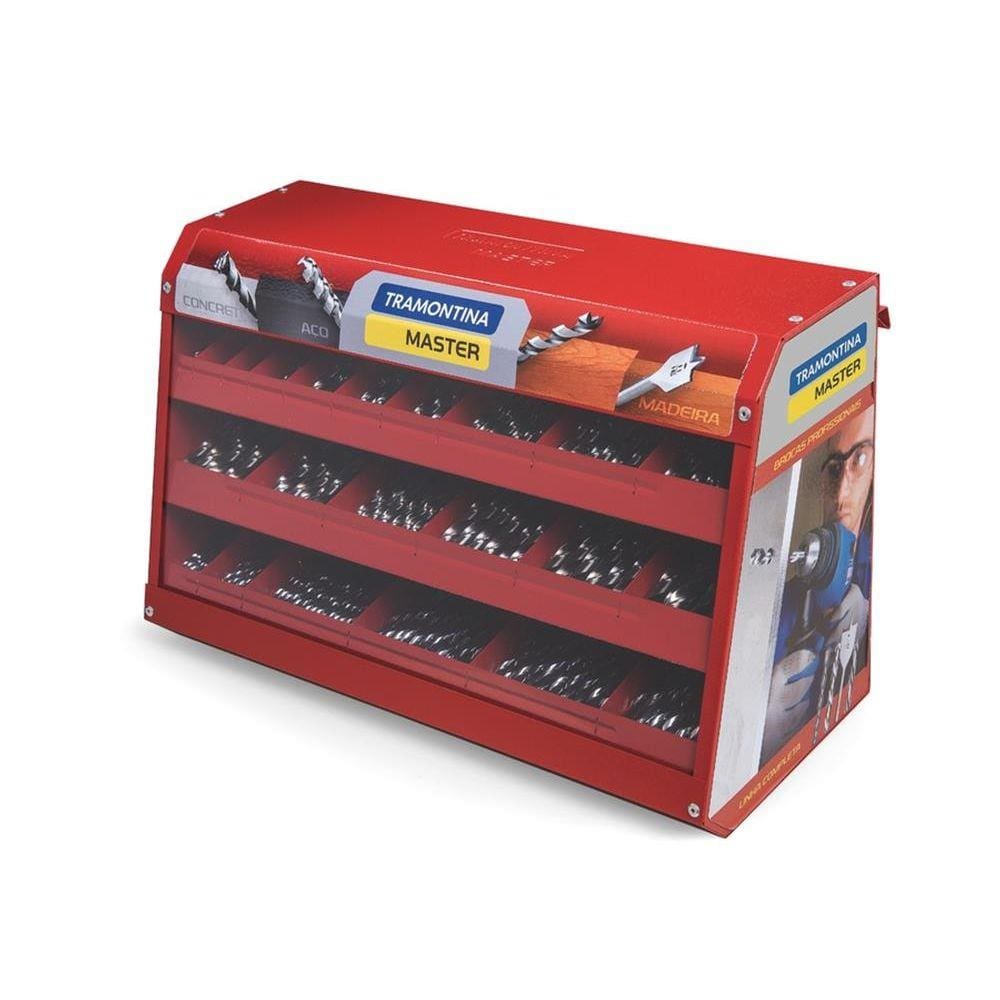 Display Com 230 Brocas Sendo 174 Brocas Para Aco E 56 Brocas Para Concreto Tramontina