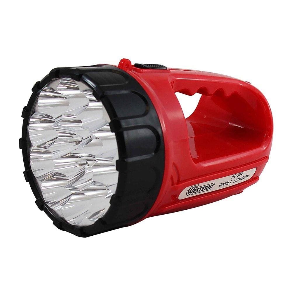 Lanterna Recarregável 15 Leds Alça Western vermelha
