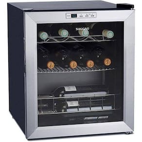 Adega Suggar Lyon Digital 13 Garrafas Preta E Inox 220v