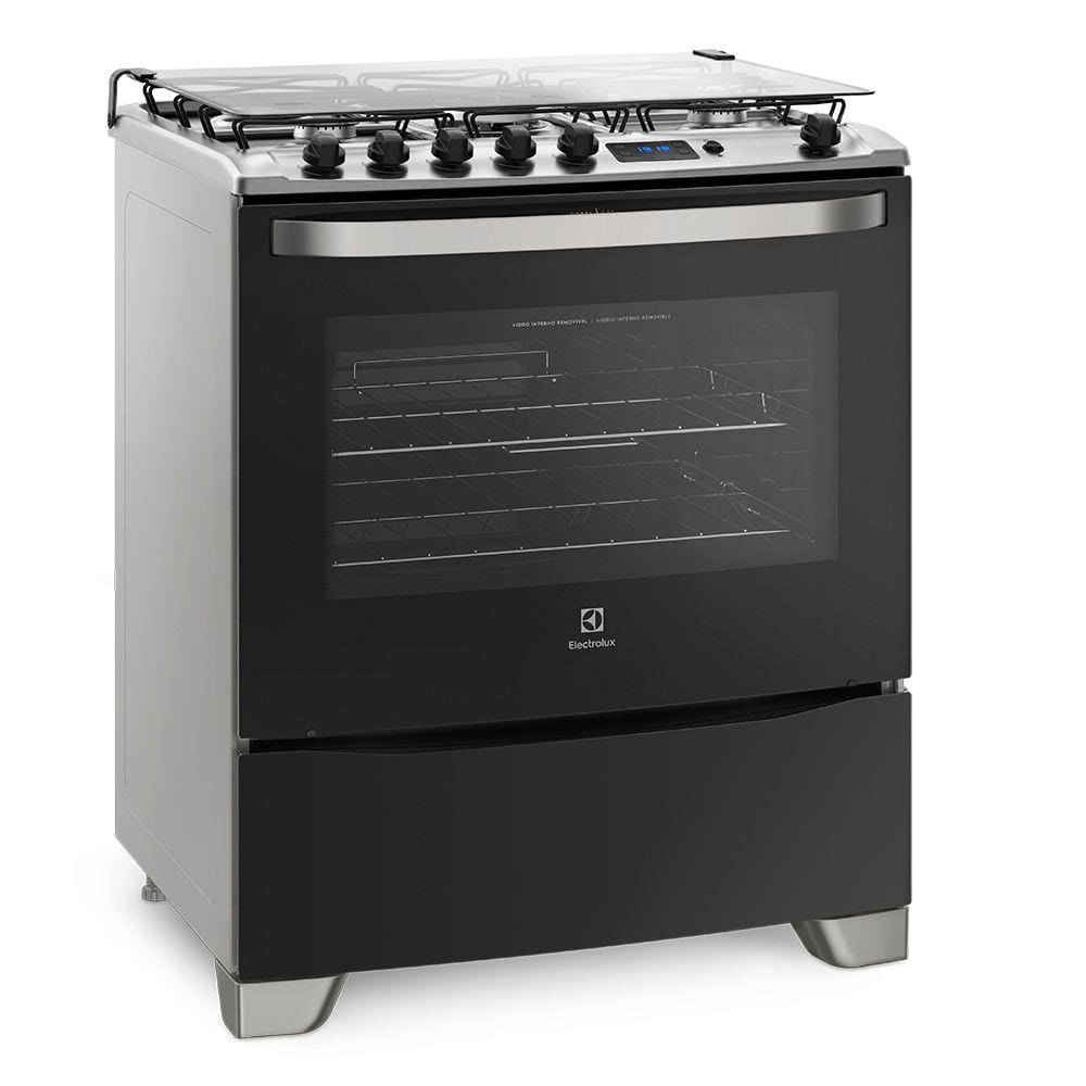 Fogão de Piso Inox com Timer e Queimador Tripla Chama (76USR) - Bivolt